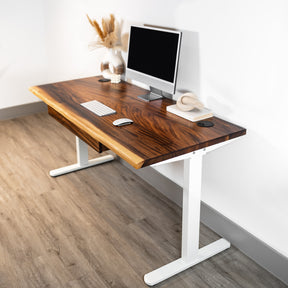 Walnut Standing Desk with Drawers | Modern Wood Style