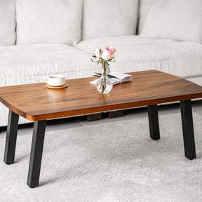 Walnut Coffee Table - 46" × 25" Solid Wood | Modern Wood Style