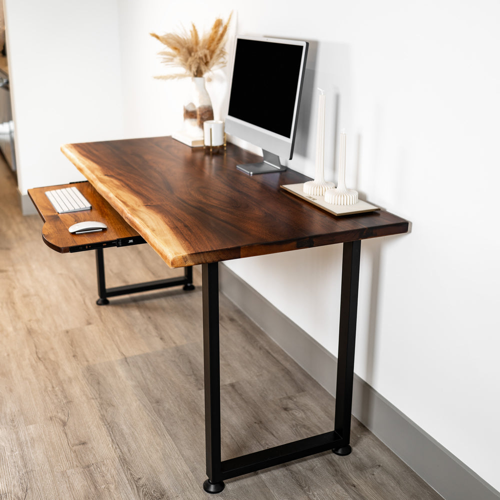 Shop Now Computer Desk with Keyboard Tray - Modern Wood Style