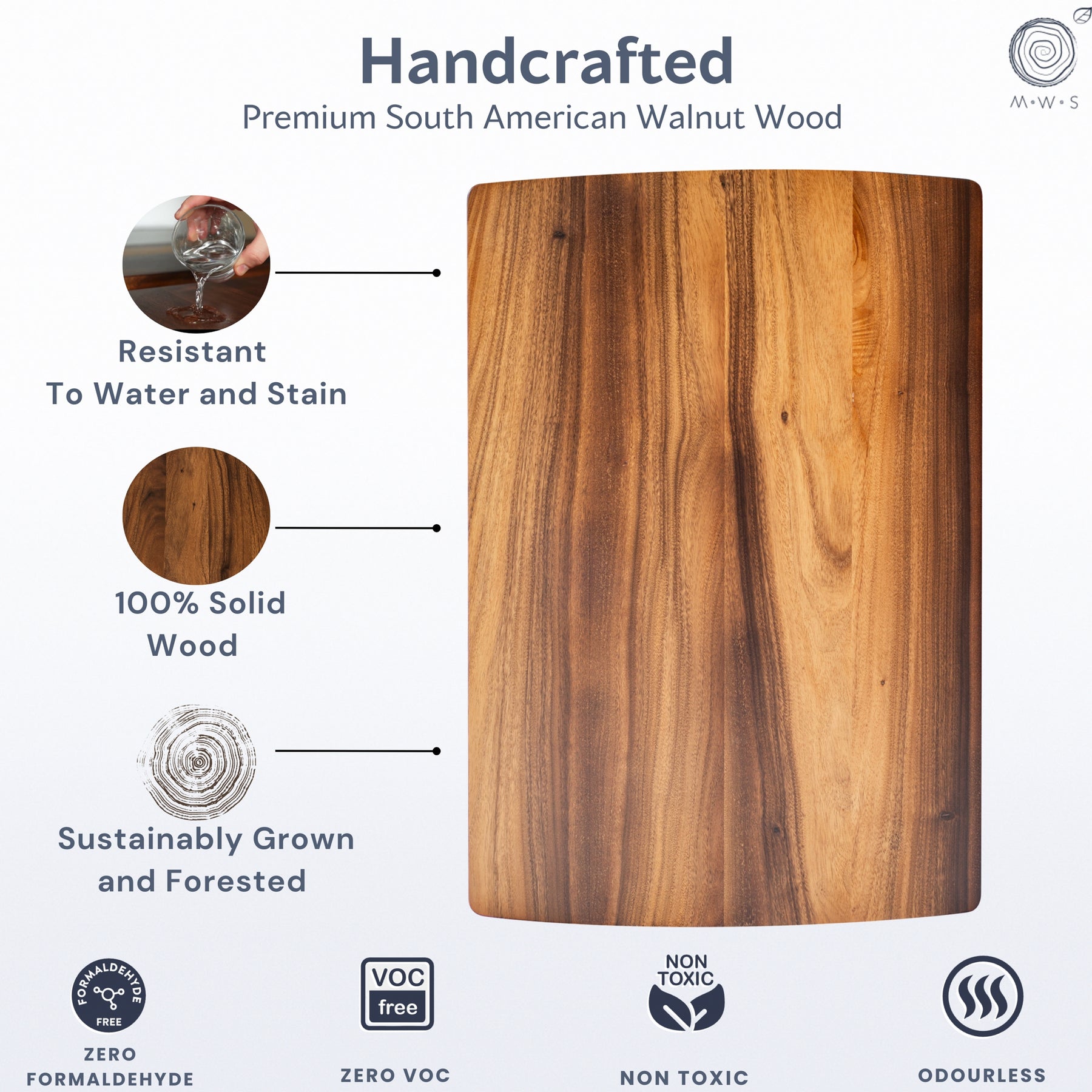 Walnut Dining Table for 4 - Solid Wood Table | Modern Wood Style