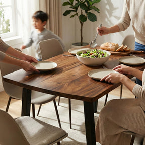 Walnut Dining Table for 4 - Solid Wood Table | Modern Wood Style