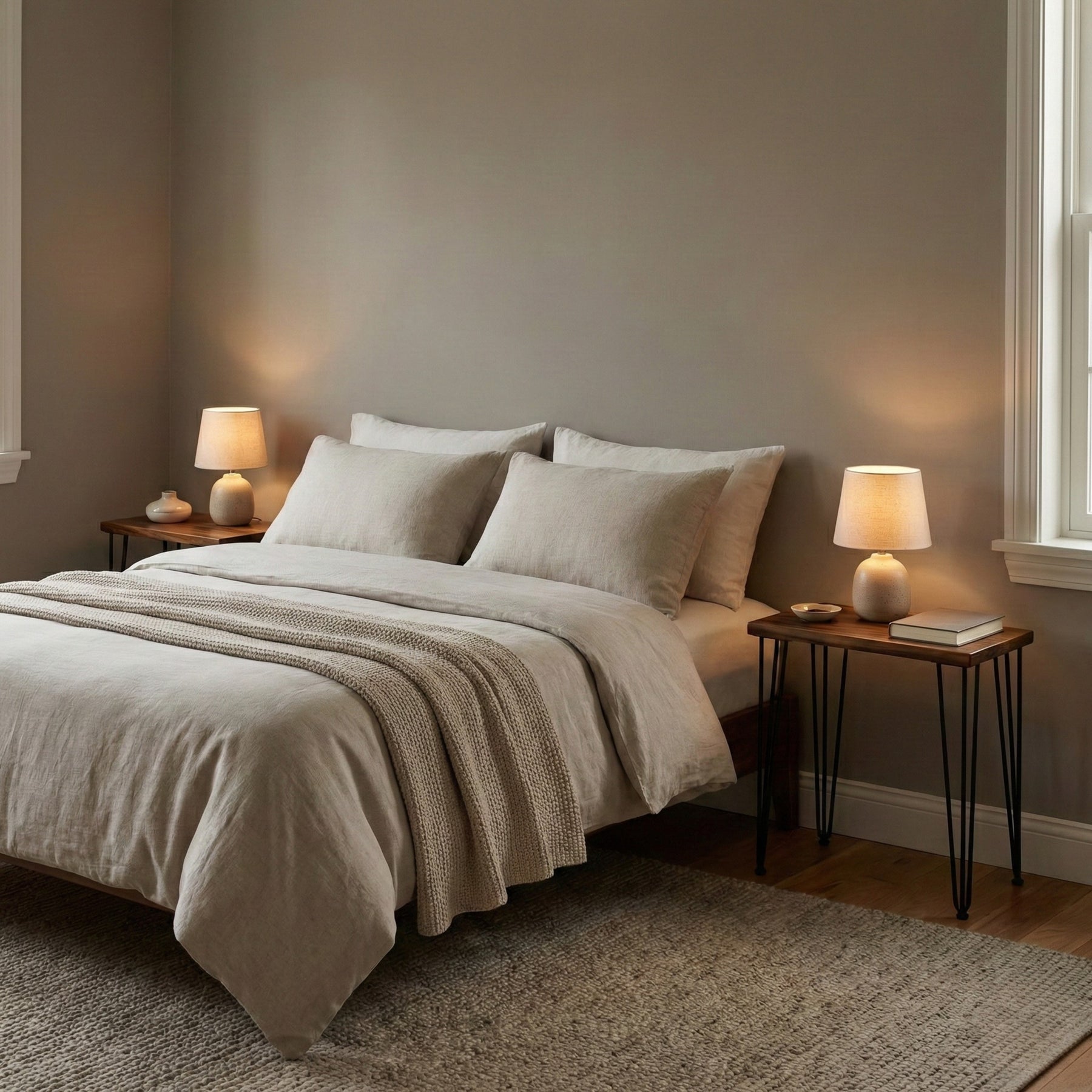 Walnut Side Table for Living Room | Modern Wood Style