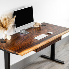 Walnut Standing Desk with Drawers | Modern Wood Style