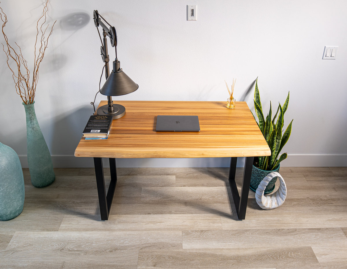 Computer Desk | Elm Solid Wood | Live Edge